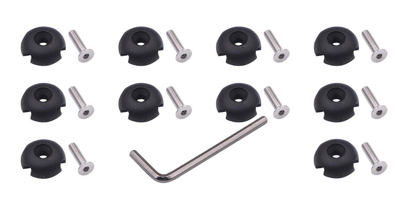 METER STAR 10 Pack of Deck Line Guide Slotted Round Out Fitting with 304 M6 Screw Kit for Boat Canoe Kayak,Give Free Install Tools - Image 1